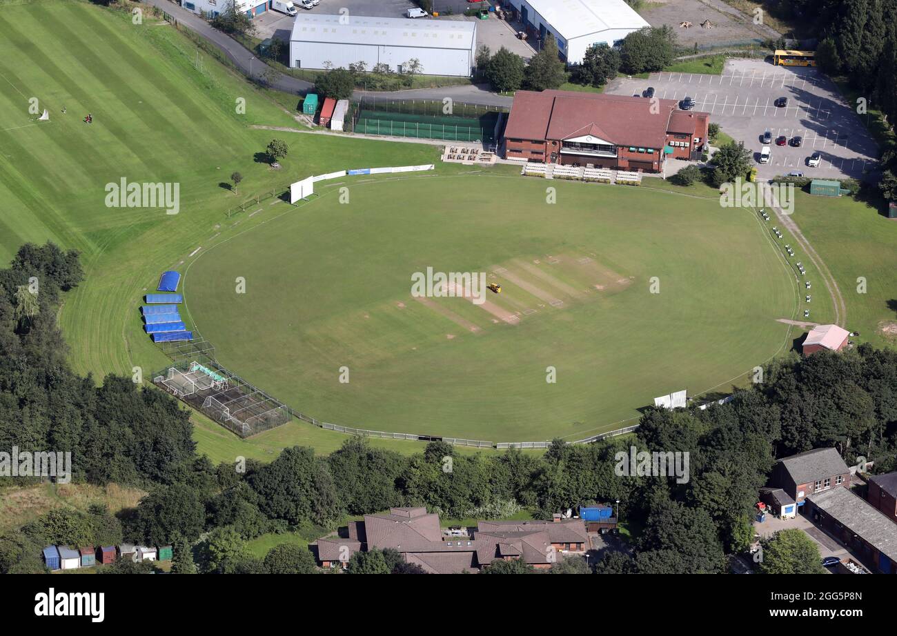 Vue aérienne du club de cricket de Rochdale Banque D'Images