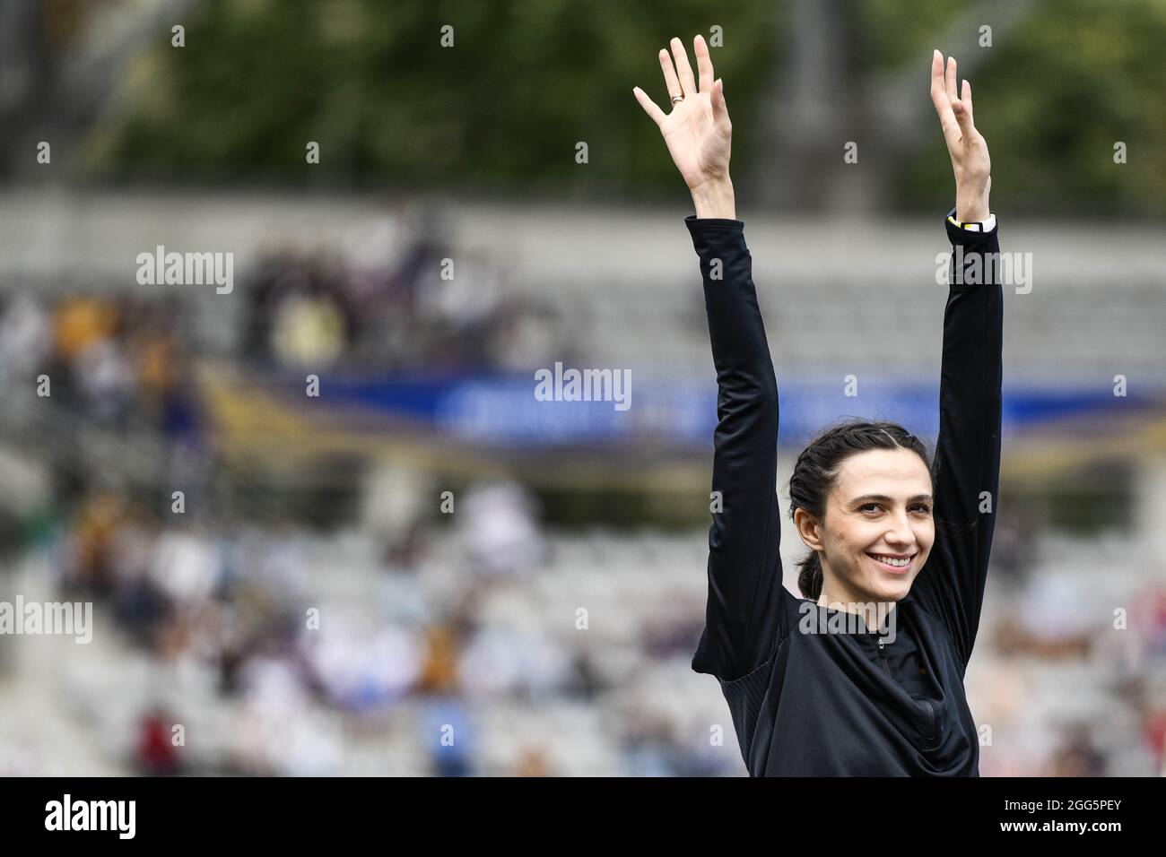 Mariya (Maria) Lasitskene (Women's High Jump) de Russie est en compétition lors de l'IAAF Wanda Diamond League, Meeting de Paris Athletics Event le 28 août 2021 au stade de Charlety à Paris, France - photo Victor Joly / DPPI Banque D'Images