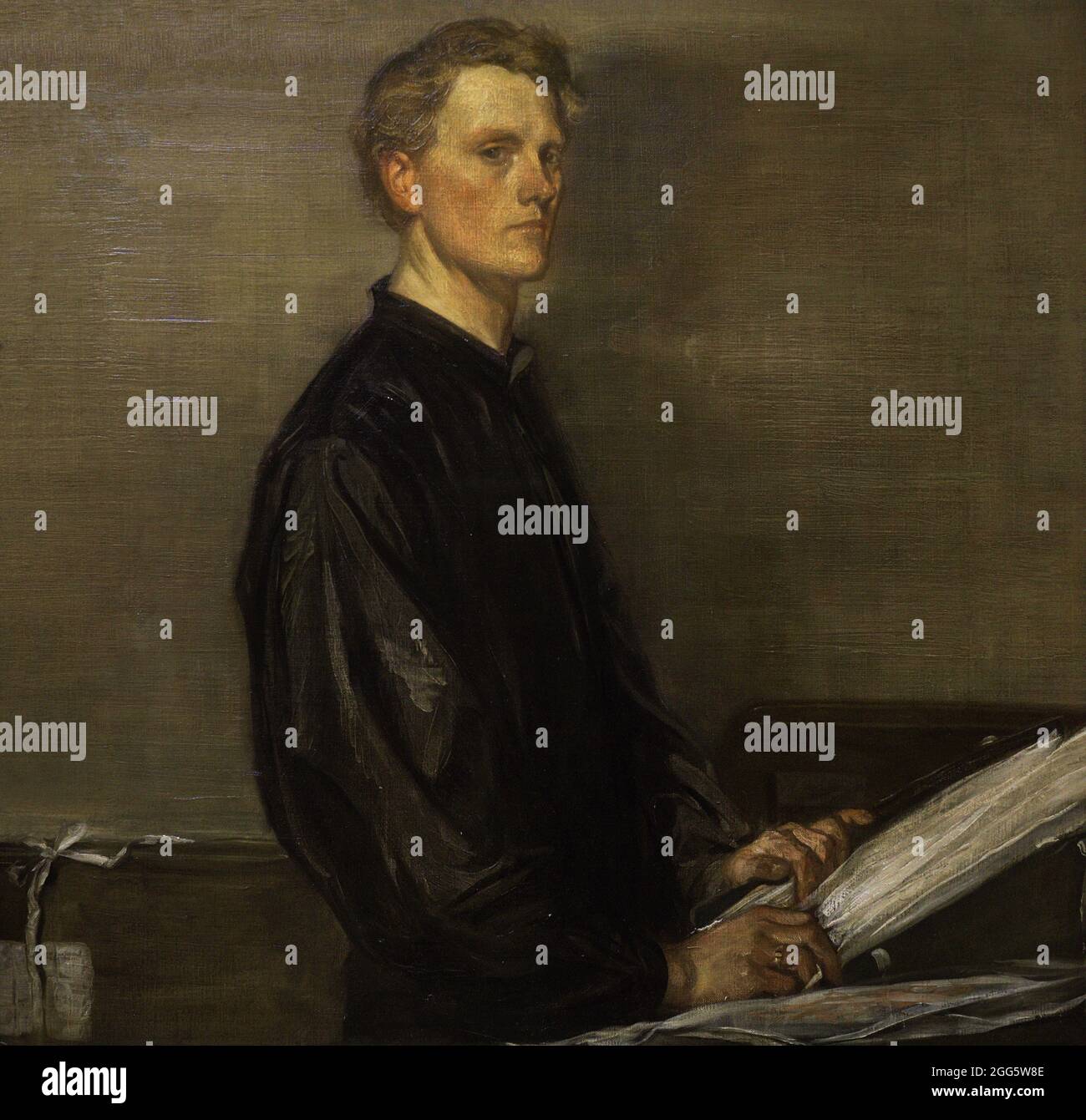 Charles Haslewood Shannon (1863-1937). Peintre et lithographe anglais. Autoportrait. Huile sur toile (94,2 x 98,9 cm), 1897. Galerie nationale de portraits. Londres, Angleterre, Royaume-Uni. Banque D'Images