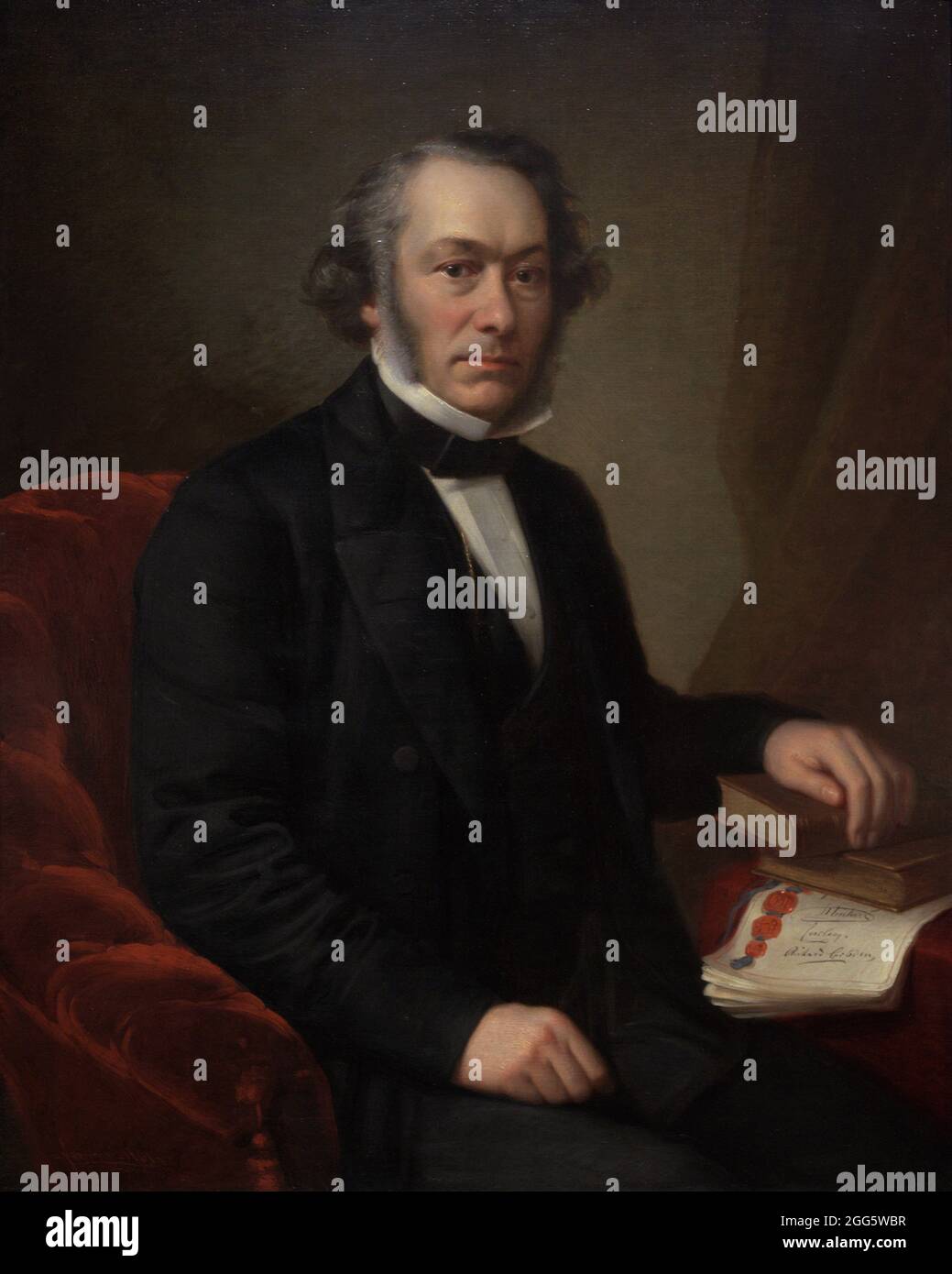 Richard Cobden (1804-1865). Homme d'affaires anglais et politicien radical. Portrait de Giuseppe Fagnani (1819-1873). Huile sur toile (102,2 x 80,6 cm), 1865, après un travail de 1860-1861. Galerie nationale de portraits. Londres, Angleterre, Royaume-Uni. Banque D'Images