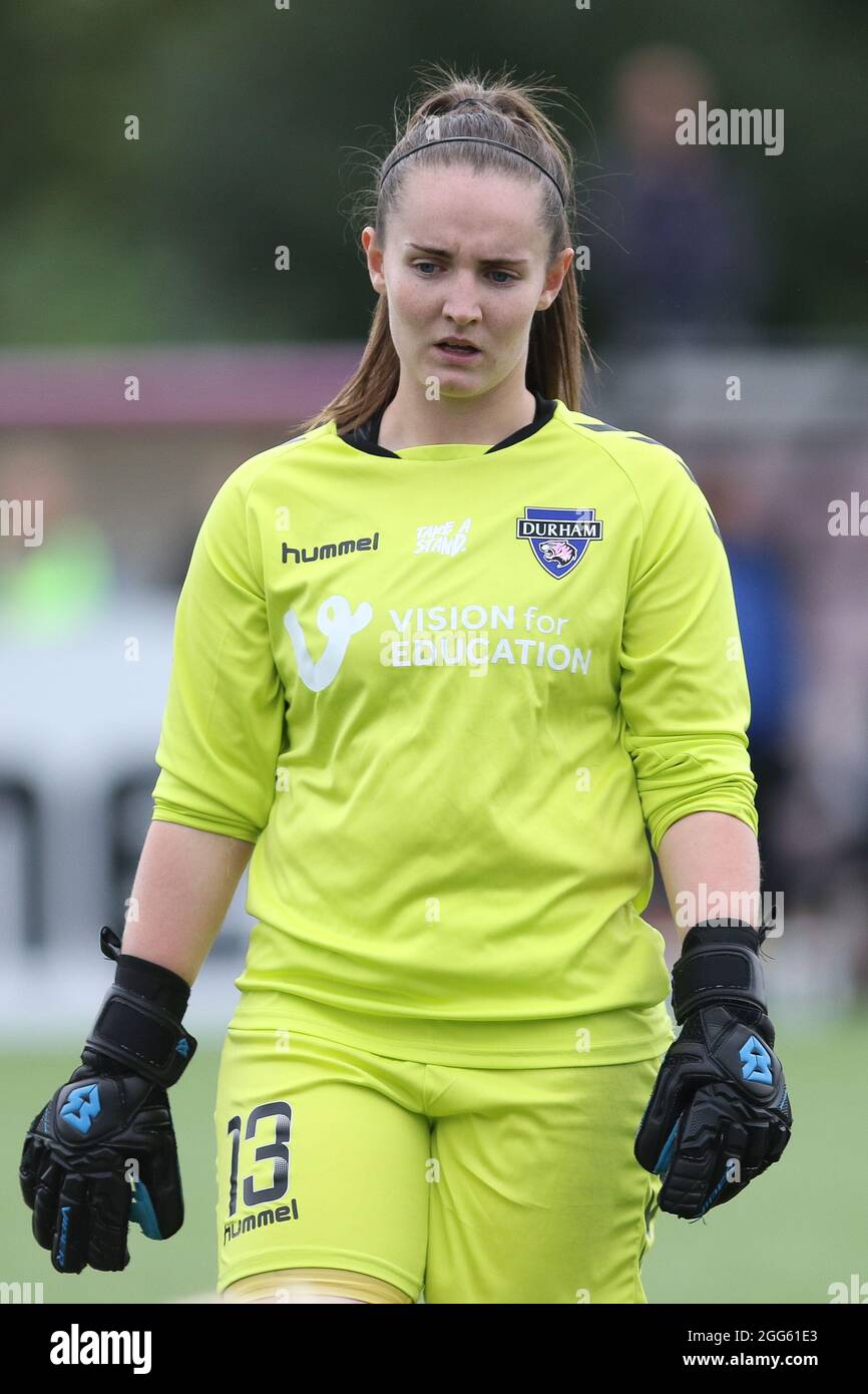 DURHAM, ROYAUME-UNI. 29 AOÛT Megan Borthwick de Durham vu lors du match de  championnat féminin de la FA entre Durham Women FC et Watford au château de  Maiden, à Durham City, le