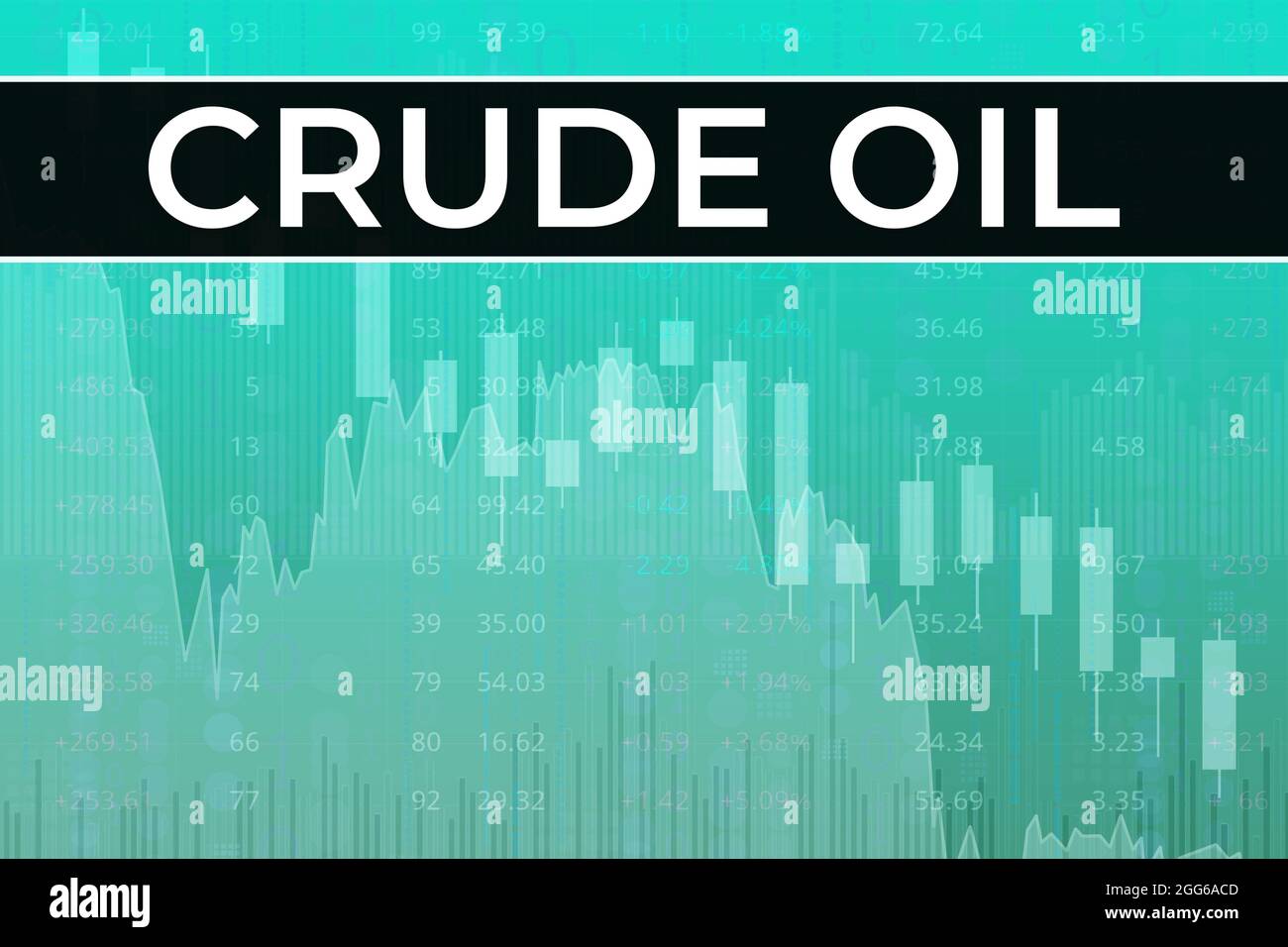 Évolution des prix sur les contrats à terme du pétrole brut dans le monde sur fond de finance bleue à partir de colonnes, graphiques, graphiques, piliers, bougie. Tendance vers le haut et vers le bas, plat. Financier Banque D'Images