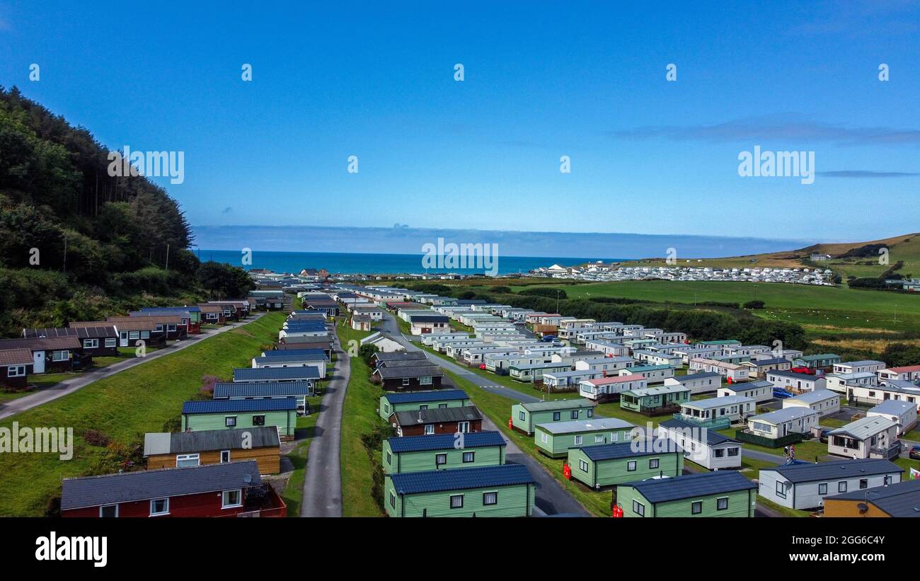 Les belles villes côtières gallois depuis les airs via Drone métrage Banque D'Images