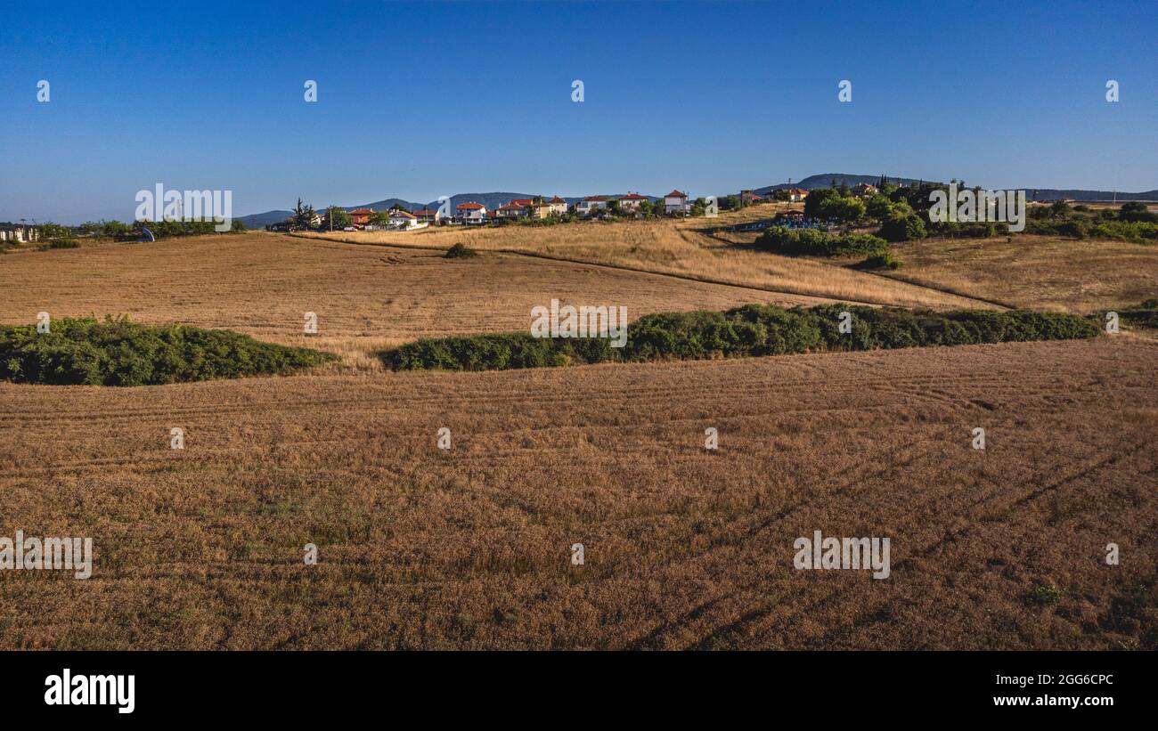 Champs près du village de Ravadinovo Banque D'Images