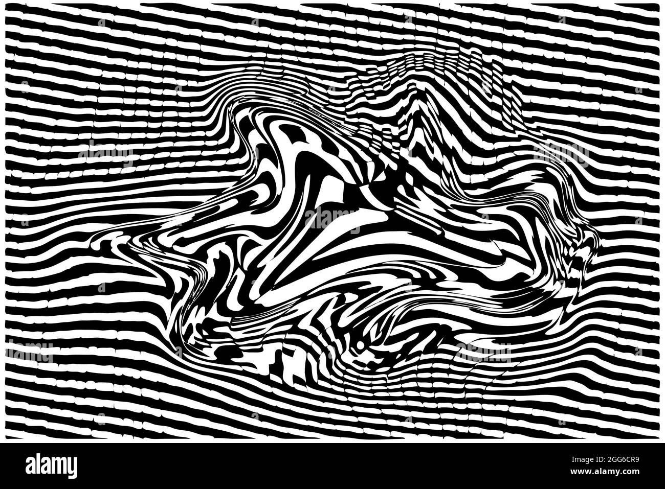 Zone incurvée de la surface rayée, arrière-plan abstrait déformé. Illustration du vecteur EPS10. Illustration de Vecteur