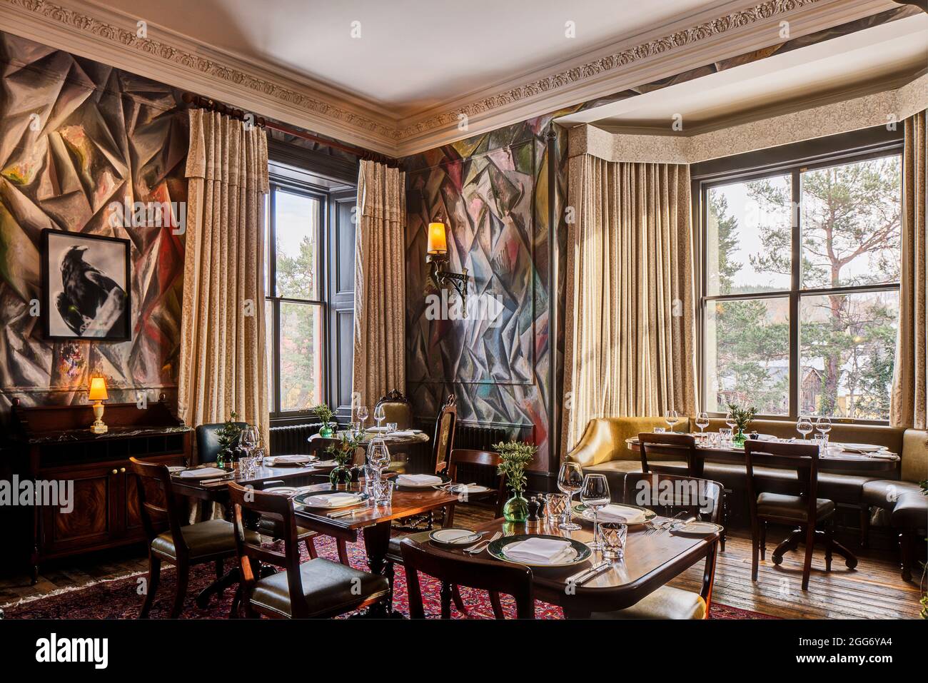 Restaurant. Fife Arms, Braemar, Royaume-Uni. Architecte: Moxon, 2019. Banque D'Images