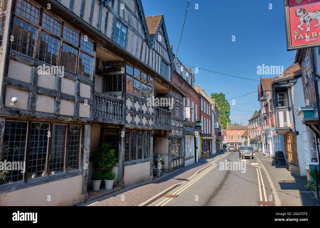 La rue High Street, beaucoup Wenlock, Shropshire Banque D'Images