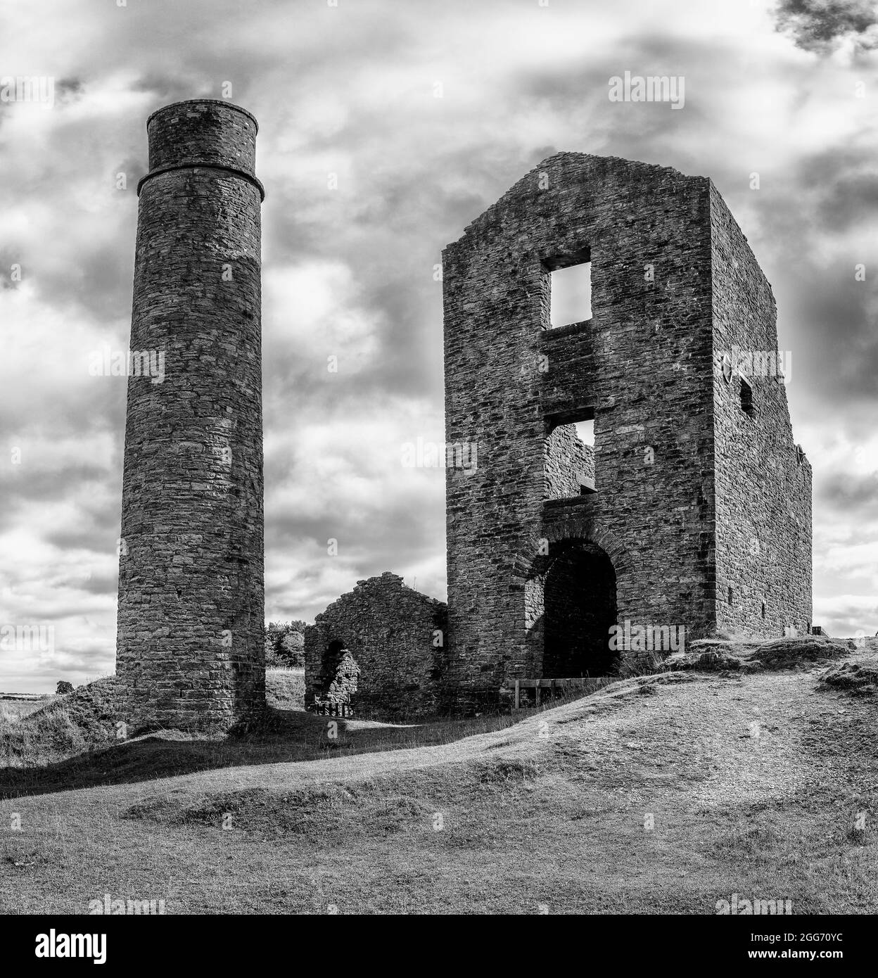La mine Magpie près du village de Sheldon dans le Derbyshire High Peak UK qui était une mine de plomb profonde du XVIIIe au milieu du XXe siècle Banque D'Images
