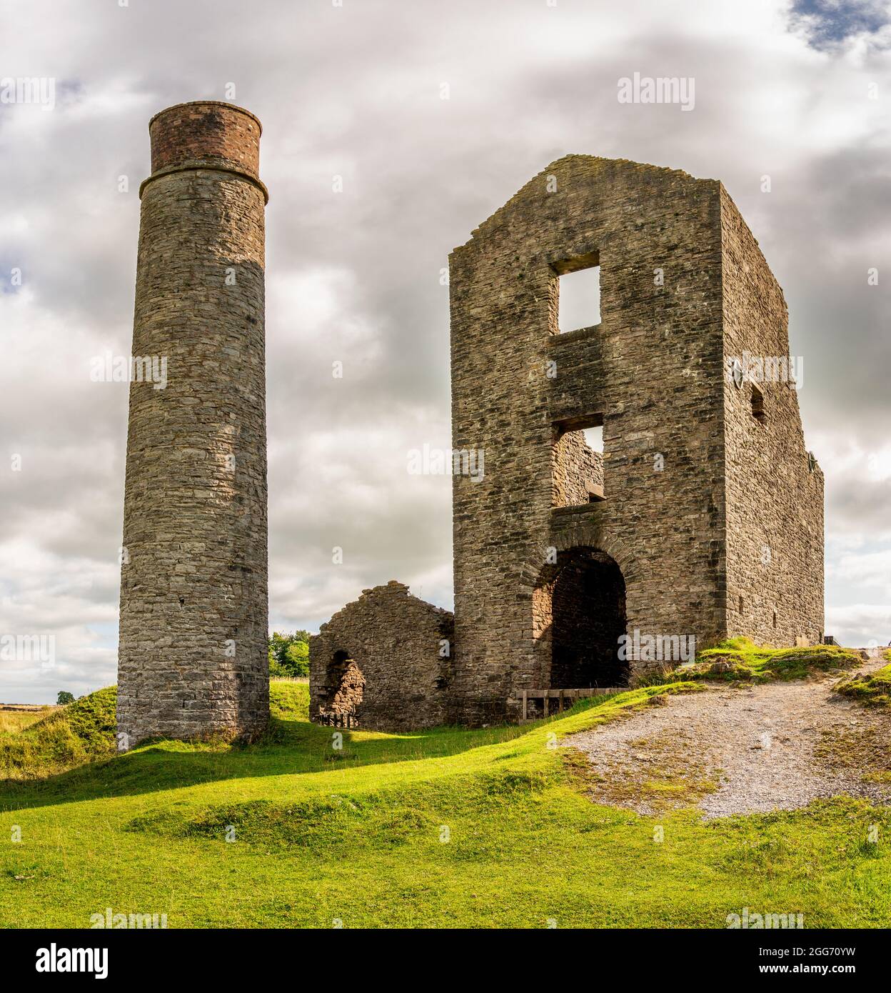 La mine Magpie près du village de Sheldon dans le Derbyshire High Peak UK qui était une mine de plomb profonde du XVIIIe au milieu du XXe siècle Banque D'Images