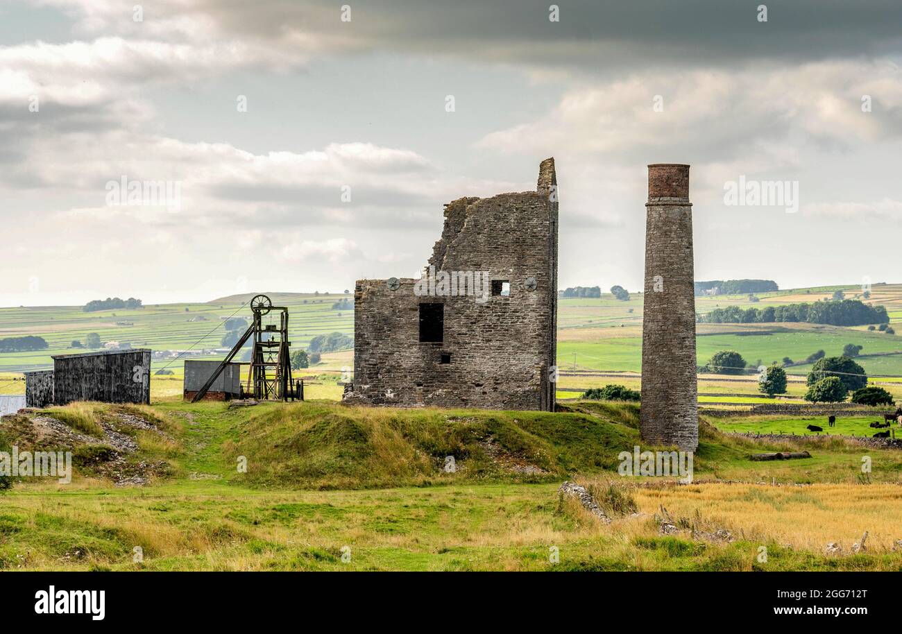 La mine Magpie près du village de Sheldon dans le Derbyshire High Peak UK qui était une mine de plomb productive du XVIIIe au milieu du XXe siècle Banque D'Images