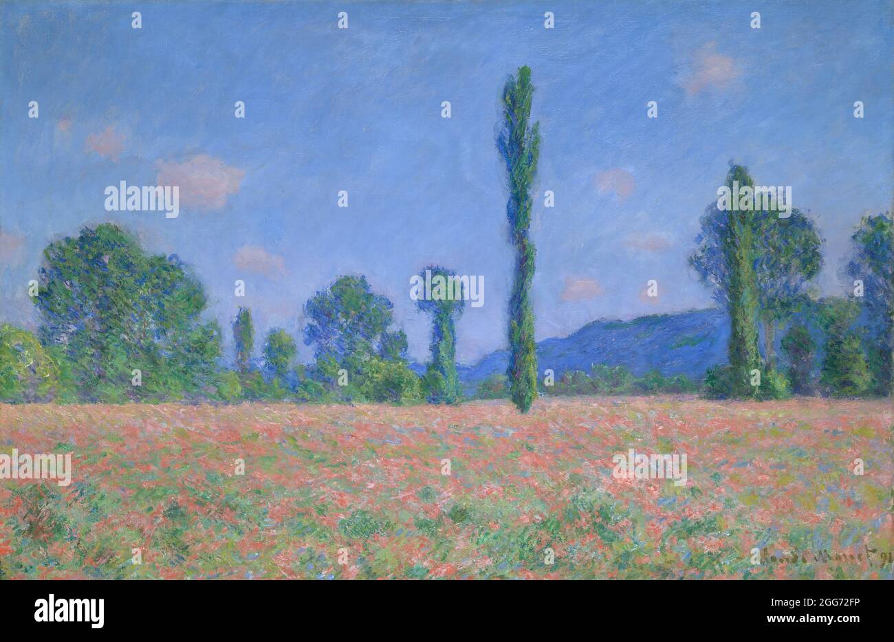 Champ de pavot (Giverny) par Claude Monet Banque D'Images