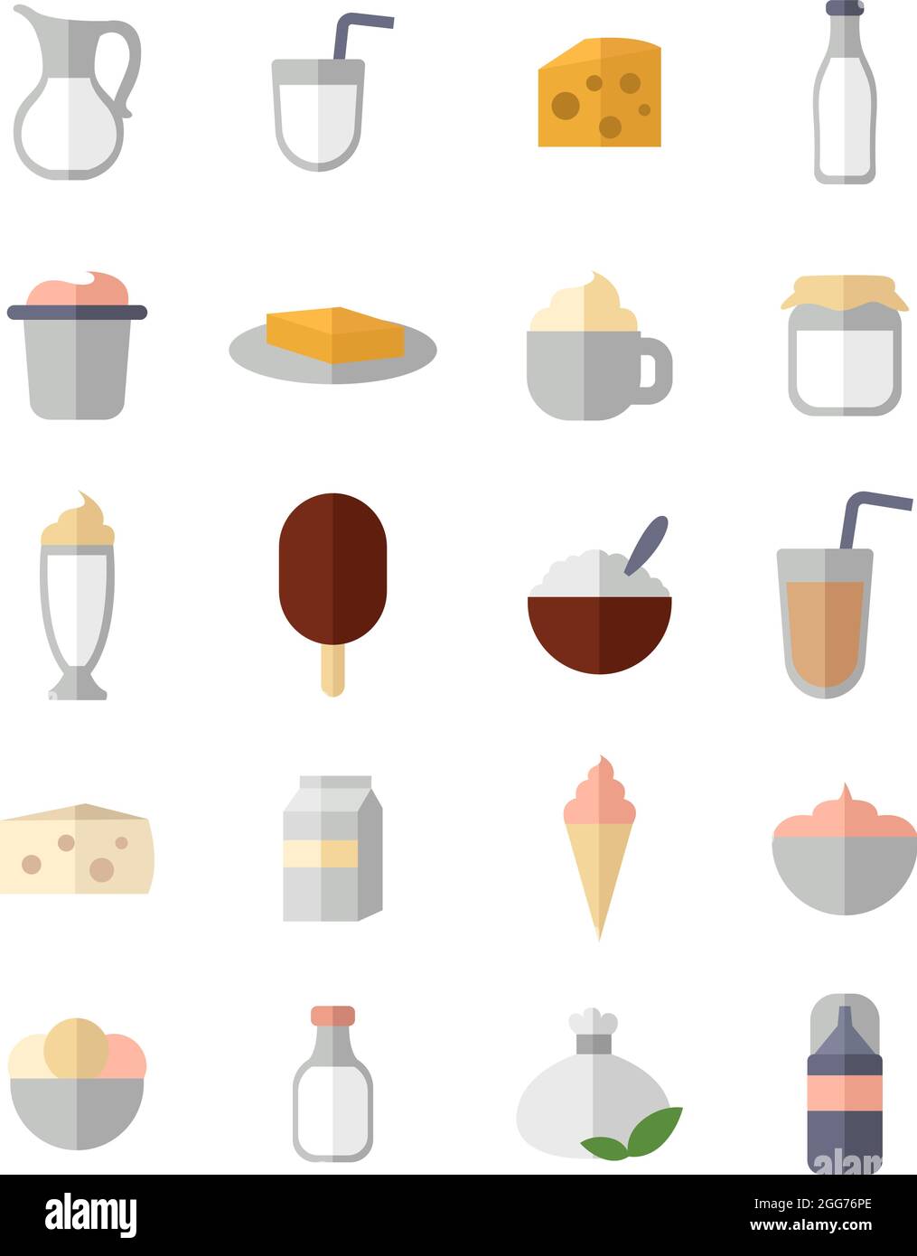 Produits laitiers, illustration d'icône, vecteur sur fond blanc Illustration de Vecteur