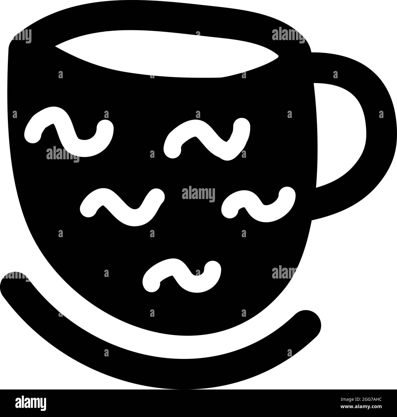 Petite tasse noire pour thé, illustration d'icône, vecteur sur fond blanc Illustration de Vecteur