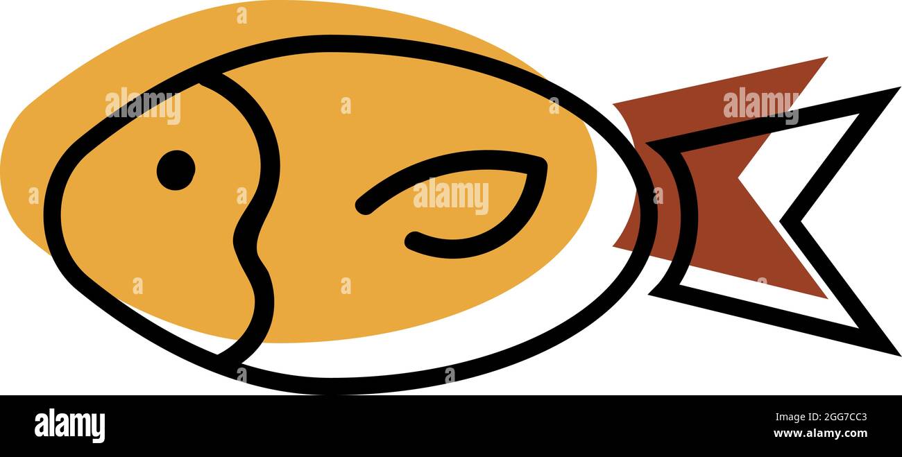 Petit poisson doré, illustration d'icône, vecteur sur fond blanc Illustration de Vecteur