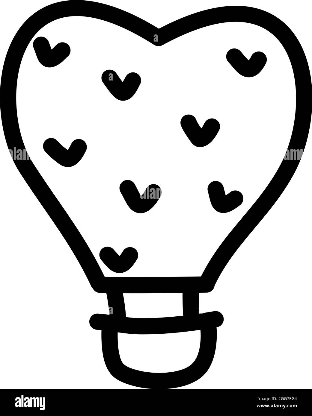 Ballon d'air en forme de cœur, illustration d'icône, vecteur sur fond blanc Illustration de Vecteur