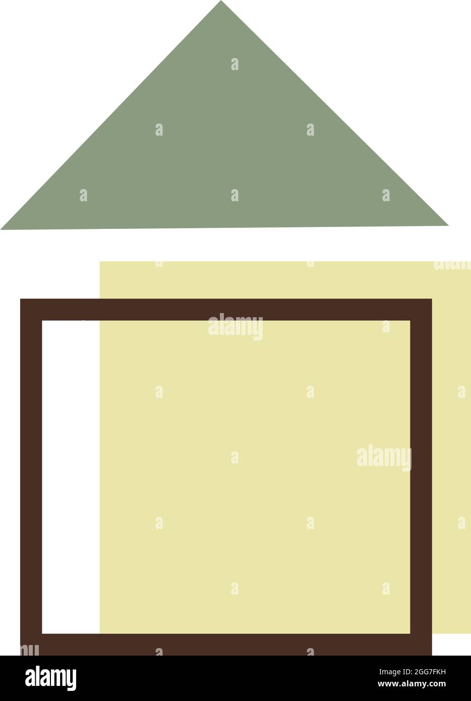 Petite maison verte, illustration d'icône, vecteur sur fond blanc Illustration de Vecteur