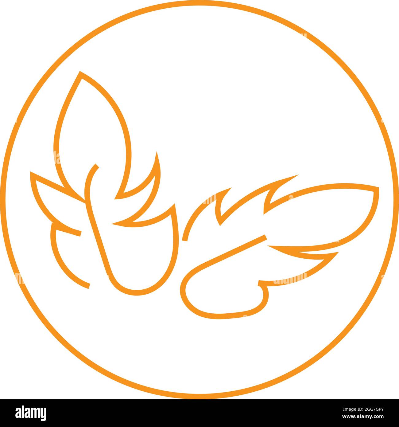 Deux feuilles orange, illustration d'icône, vecteur sur fond blanc Illustration de Vecteur