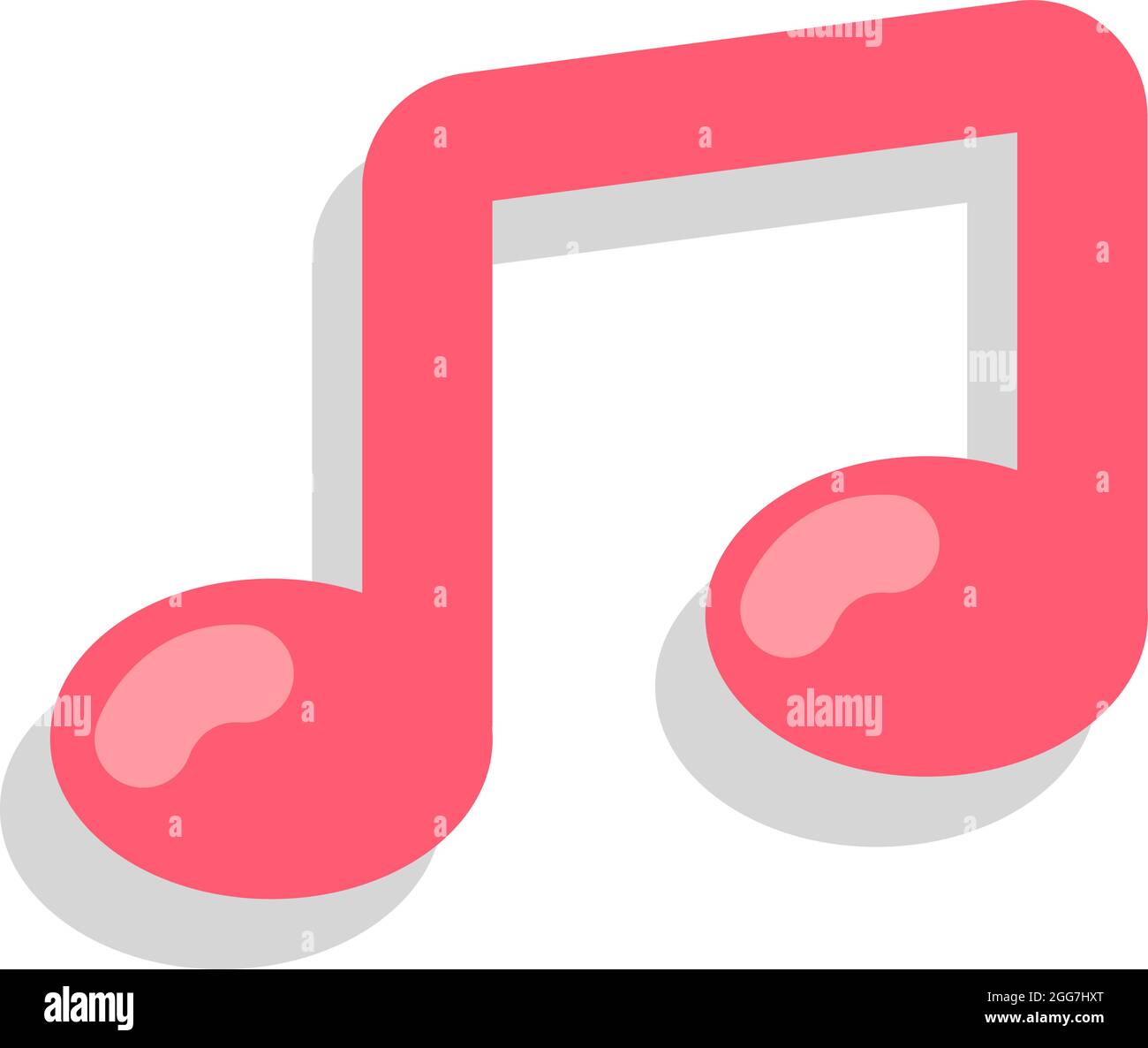 Note de musique rose vif, illustration d'icône, vecteur sur fond blanc Illustration de Vecteur