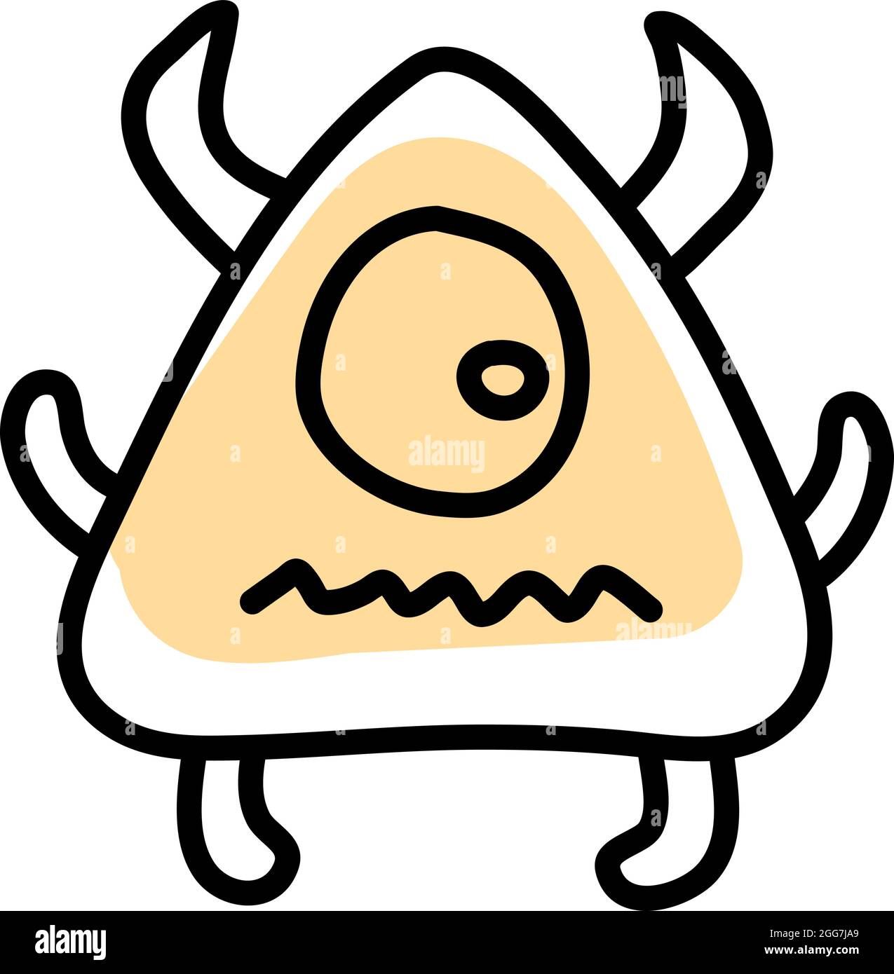 Monstre en forme de triangle, illustration d'icône, vecteur sur fond blanc Illustration de Vecteur