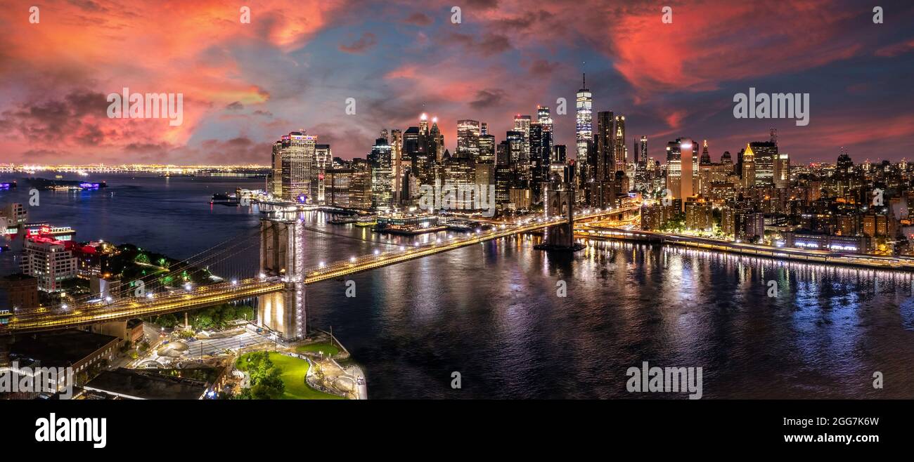 Pont de Brooklyn à Manhattan Banque D'Images