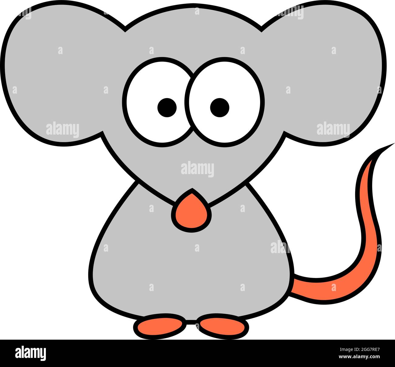 Souris grise, illustration, sur fond blanc. Illustration de Vecteur