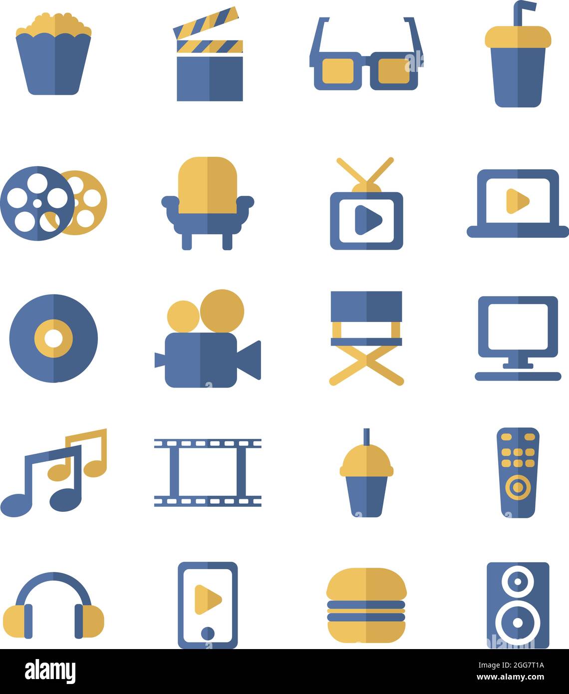 Ensemble de films, illustration, sur fond blanc. Illustration de Vecteur