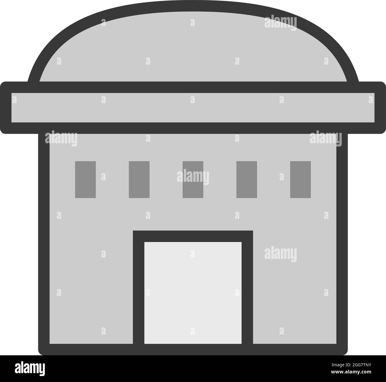 Ferme grise, illustration, sur fond blanc. Illustration de Vecteur