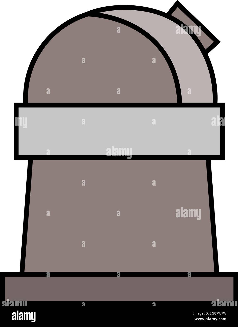 Observatoire gris, illustration, sur fond blanc. Illustration de Vecteur