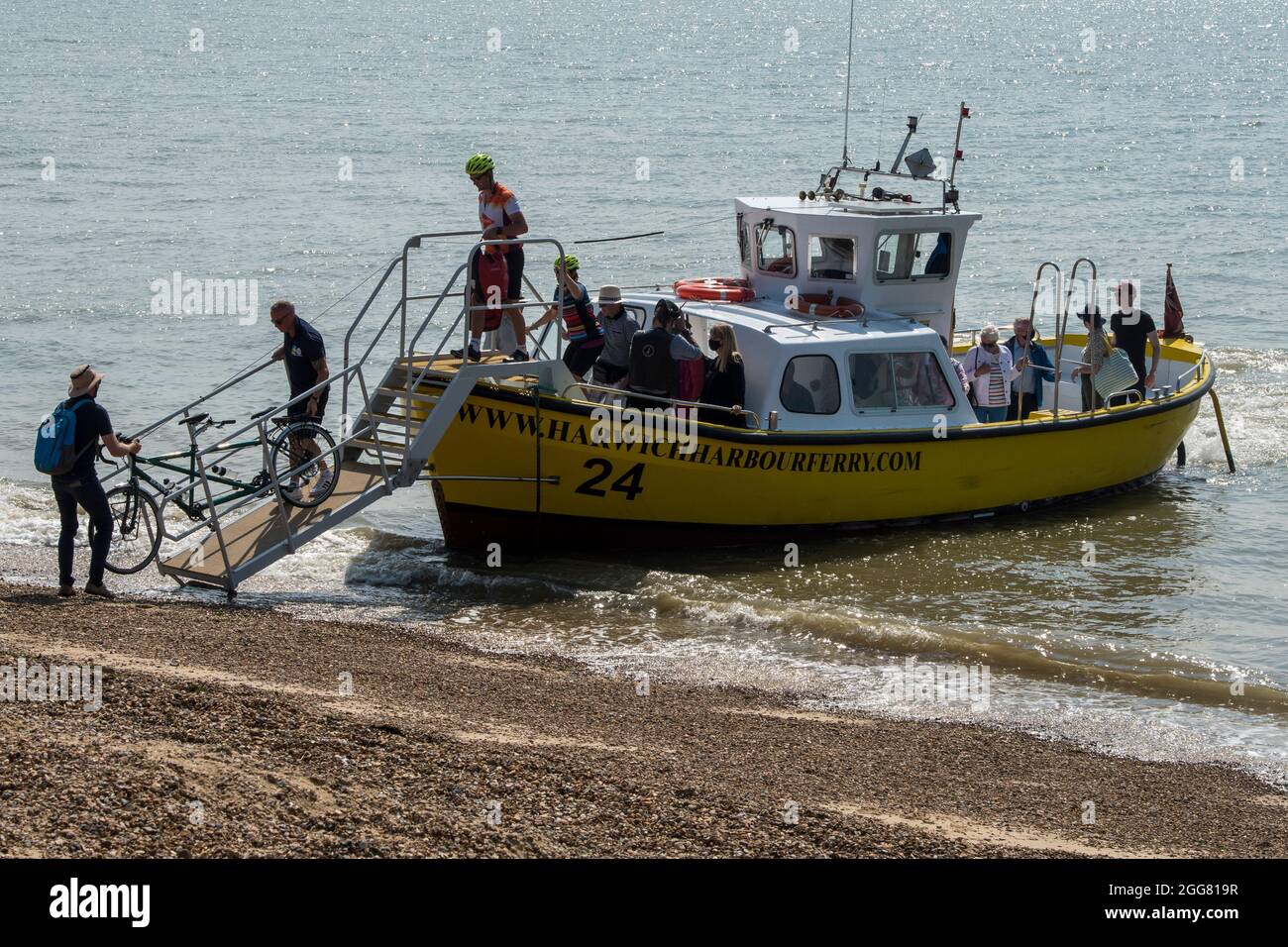 Le ferry de Harwich Harbour débarque à Landguard, Felixstowe Banque D'Images