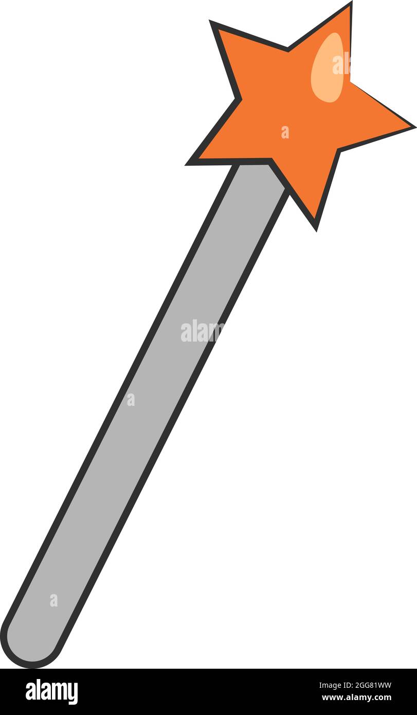 Baguette magique, illustration, sur fond blanc. Illustration de Vecteur