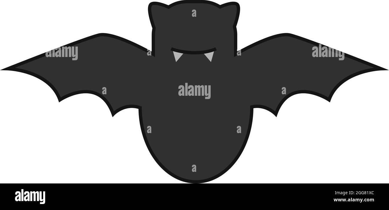 Batte noire, illustration, sur fond blanc. Illustration de Vecteur