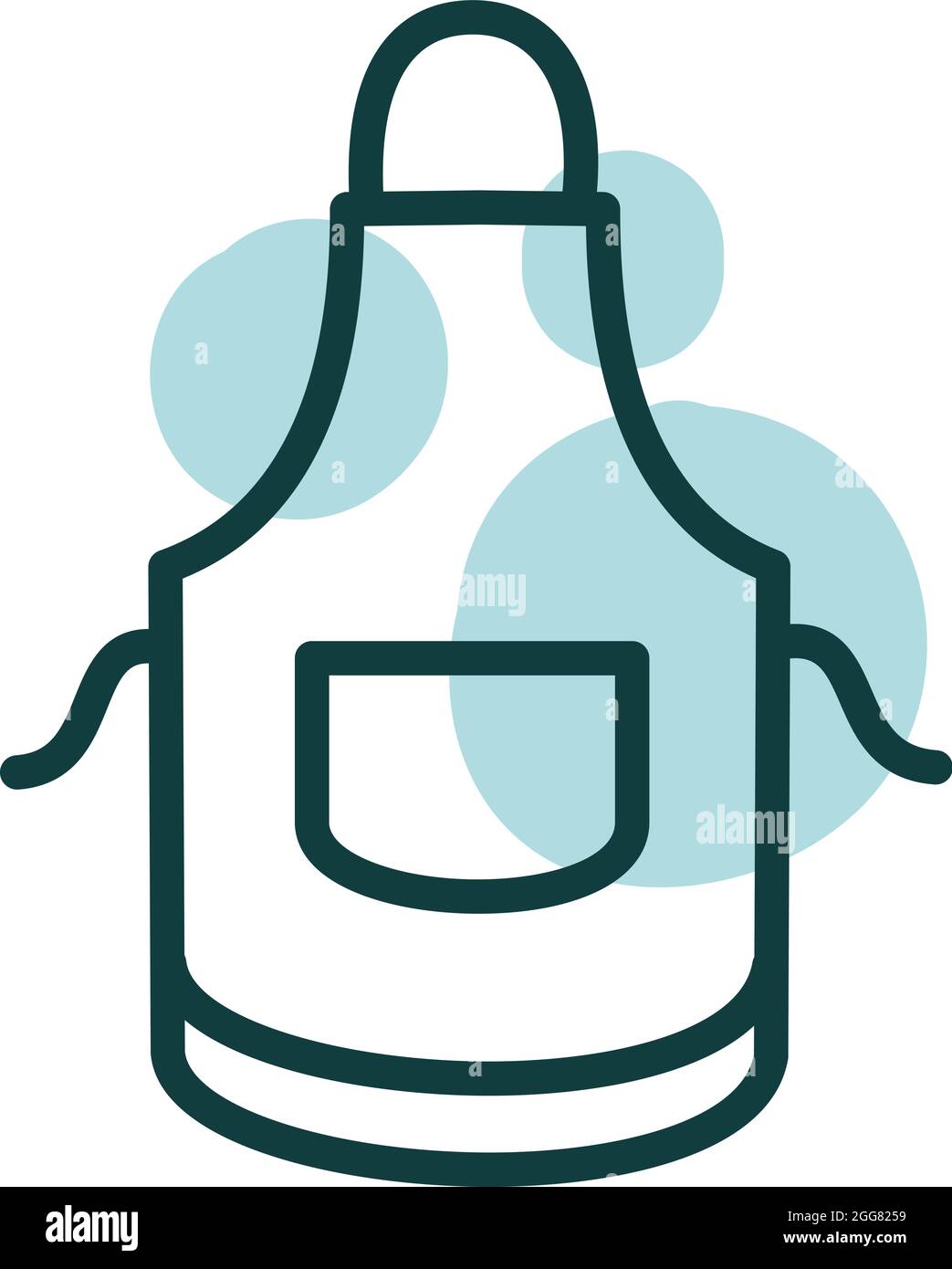 Tablier bleu, illustration, sur fond blanc. Illustration de Vecteur