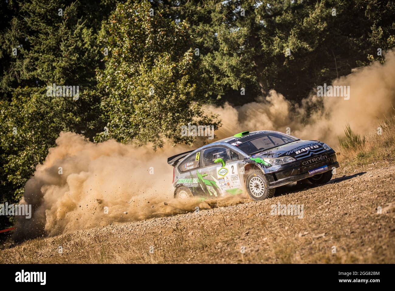 02 FERAUD Cyrille, MANZO Benoit, Citroën C4 WRC, action pendant le Rallye Terre de Lozère 2021, 3e tour du Championnat de France des Rallyes Terre 2021, du 28 au 29 août à Mende, France - photo Bastien Roux / DPPI Banque D'Images