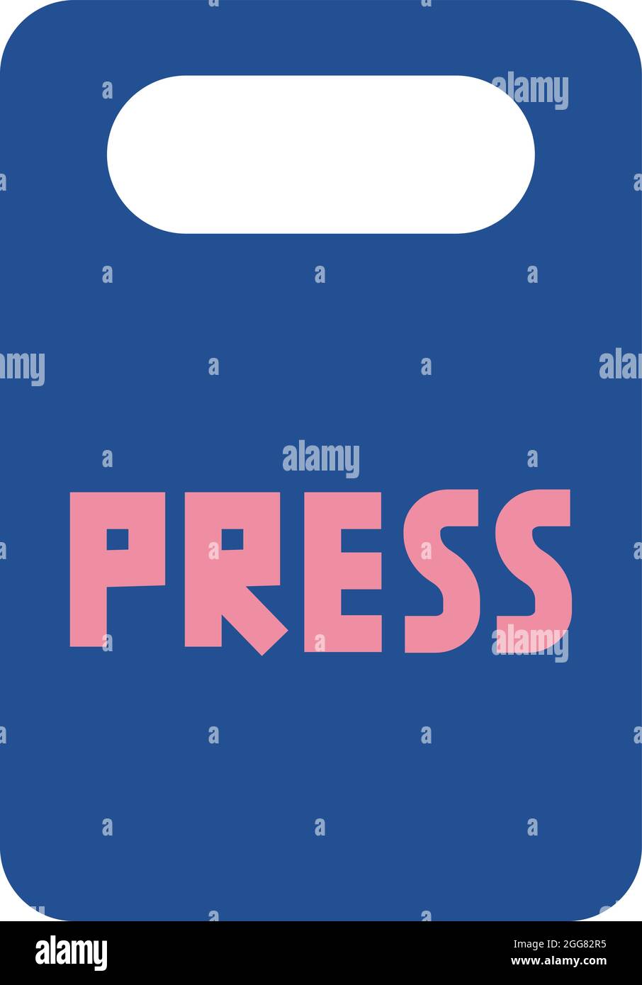 Badge de passe libre de journalisme, illustration, sur fond blanc. Illustration de Vecteur