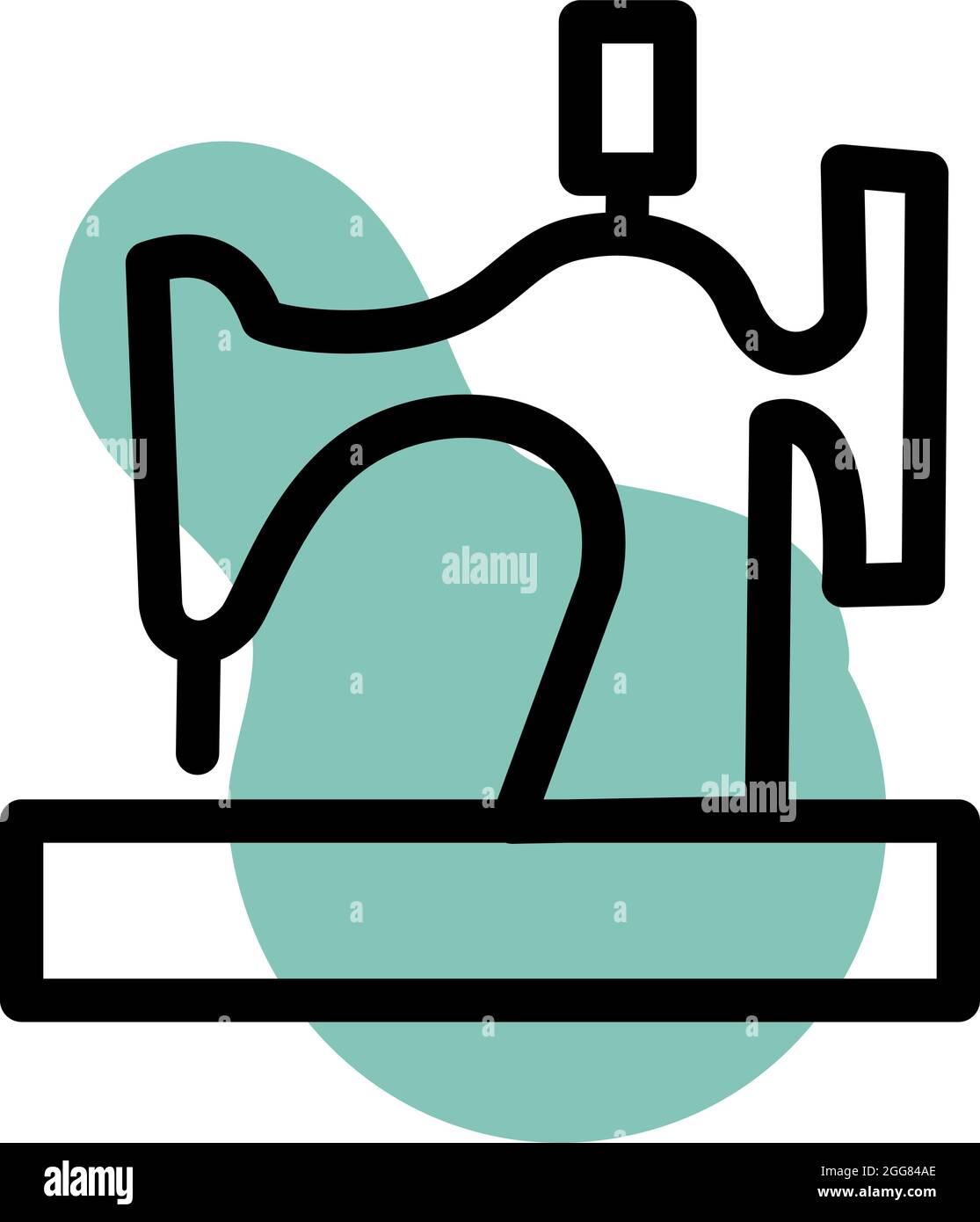 Ancienne machine à coudre, illustration, sur fond blanc. Illustration de Vecteur