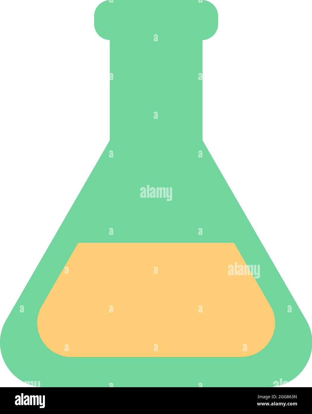 Bouteille de chimie verte, illustration, sur fond blanc. Illustration de Vecteur