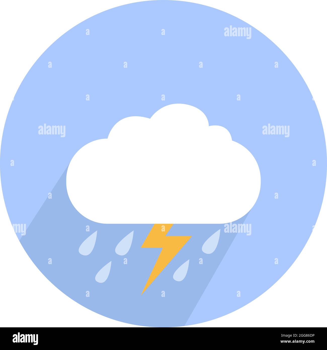 Pluie orageux, illustration, sur fond blanc. Illustration de Vecteur