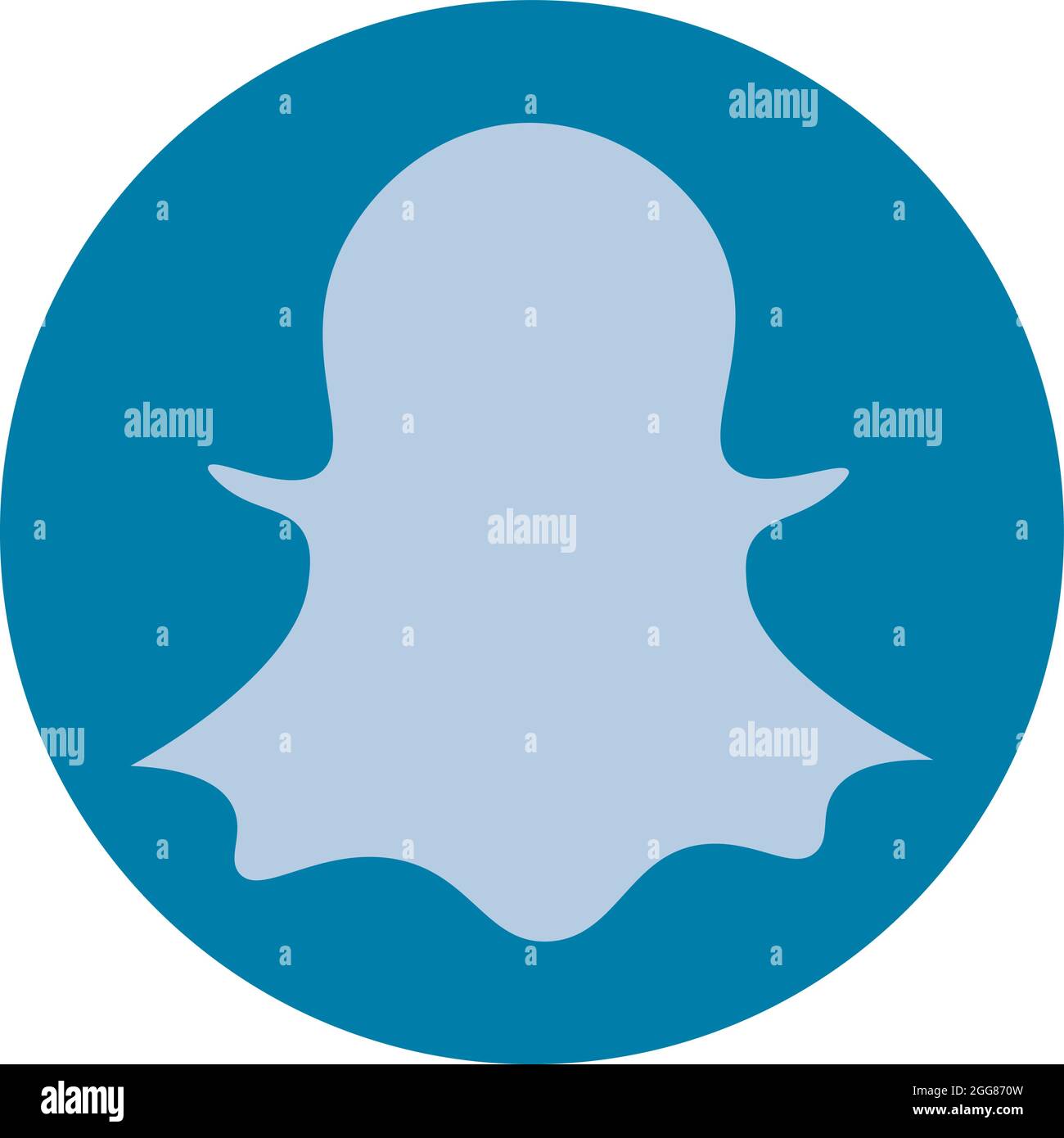 Panneau bleu snapchat, illustration, sur fond blanc. Illustration de Vecteur