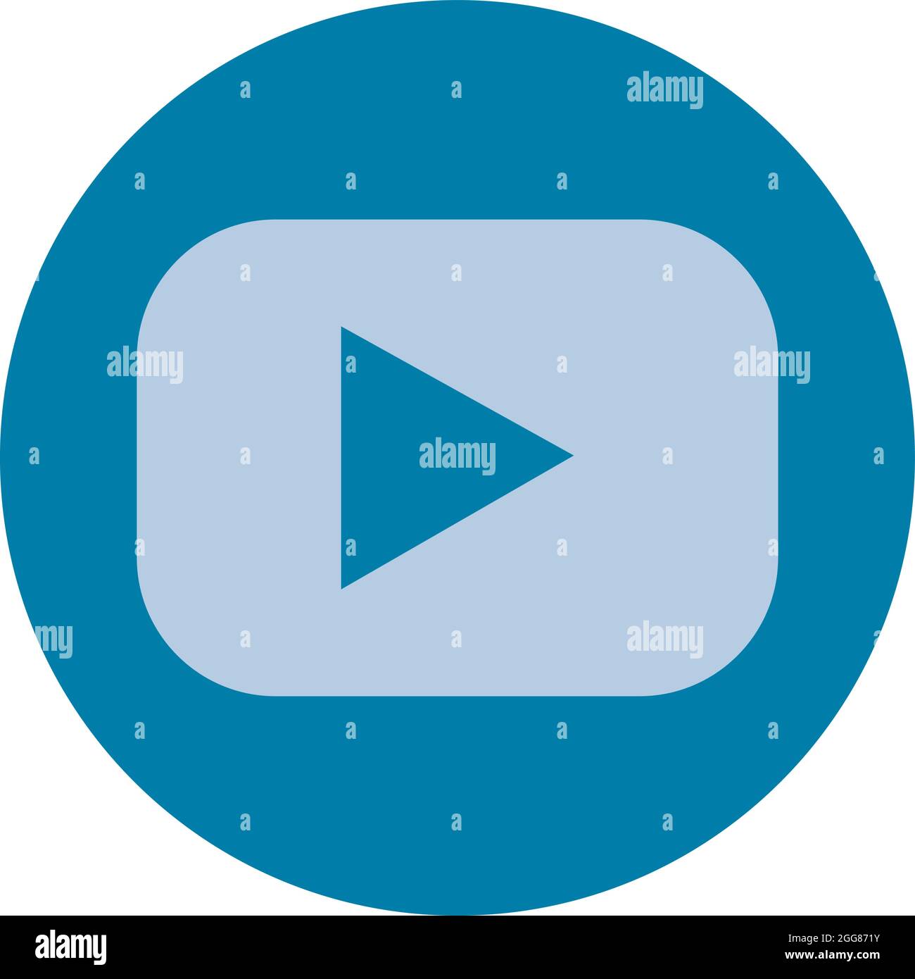 Le signe youtube bleu, illustration, sur un fond blanc. Illustration de Vecteur