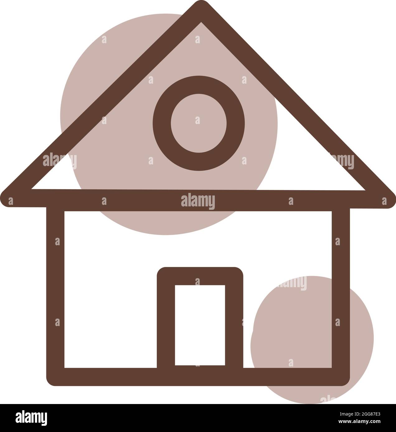 Maison brune avec fenêtre de toit, illustration, vecteur sur fond blanc. Illustration de Vecteur