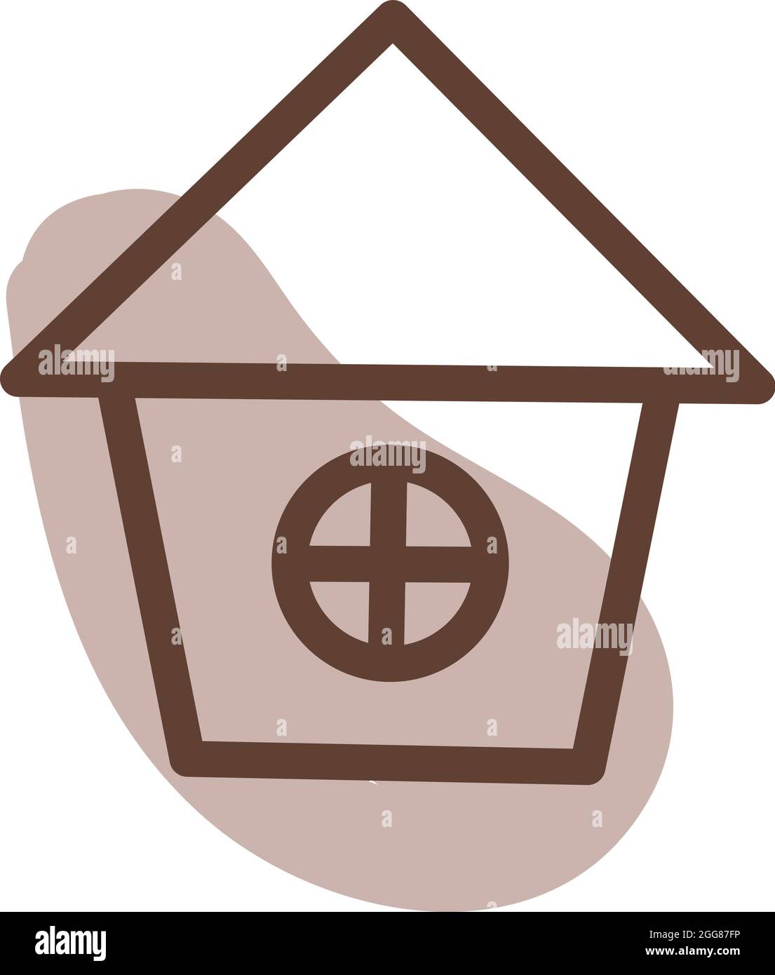 Maison d'oiseau brune, illustration, vecteur sur fond blanc. Illustration de Vecteur