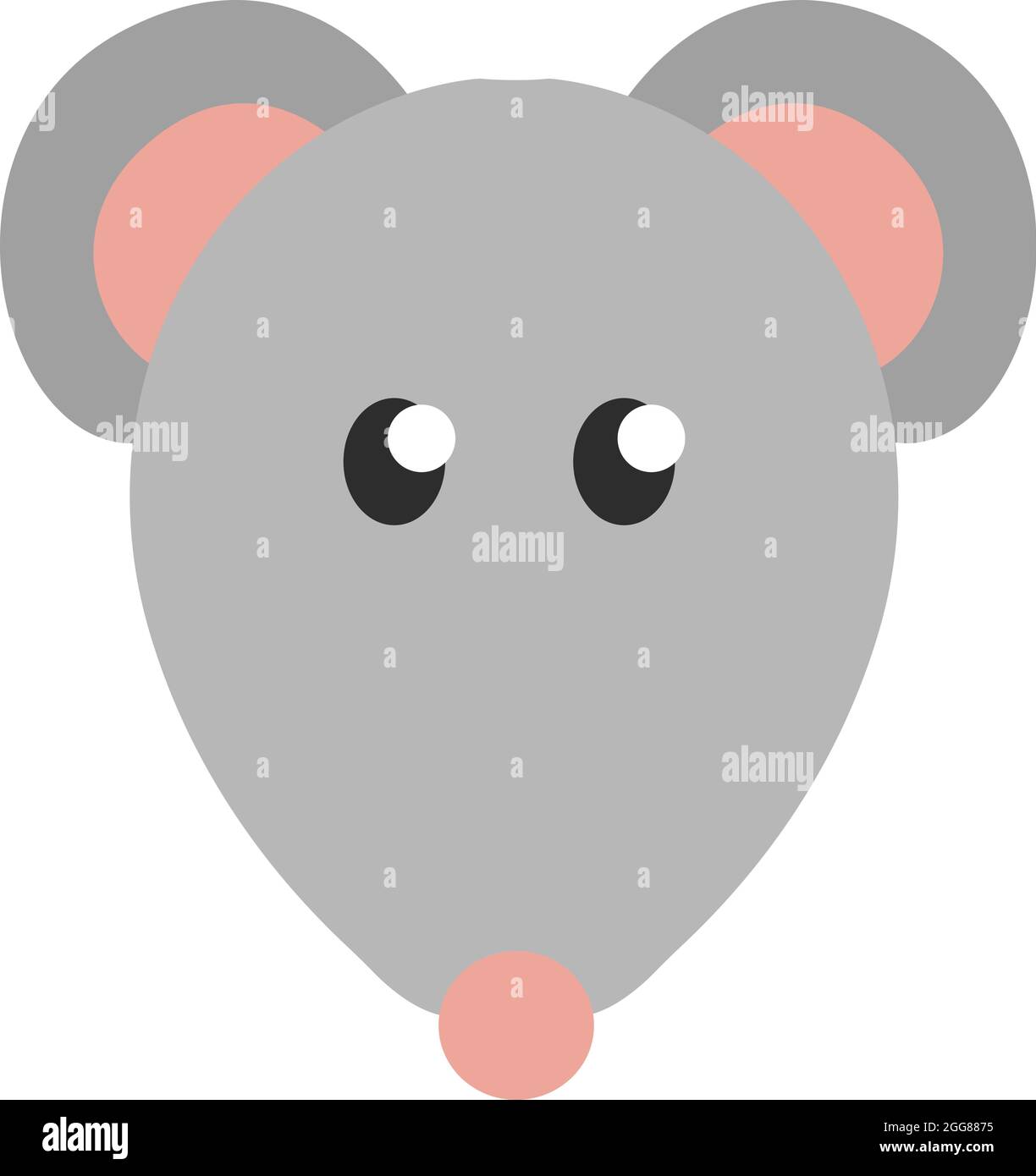 Tête de souris grise, illustration, vecteur sur fond blanc. Illustration de Vecteur