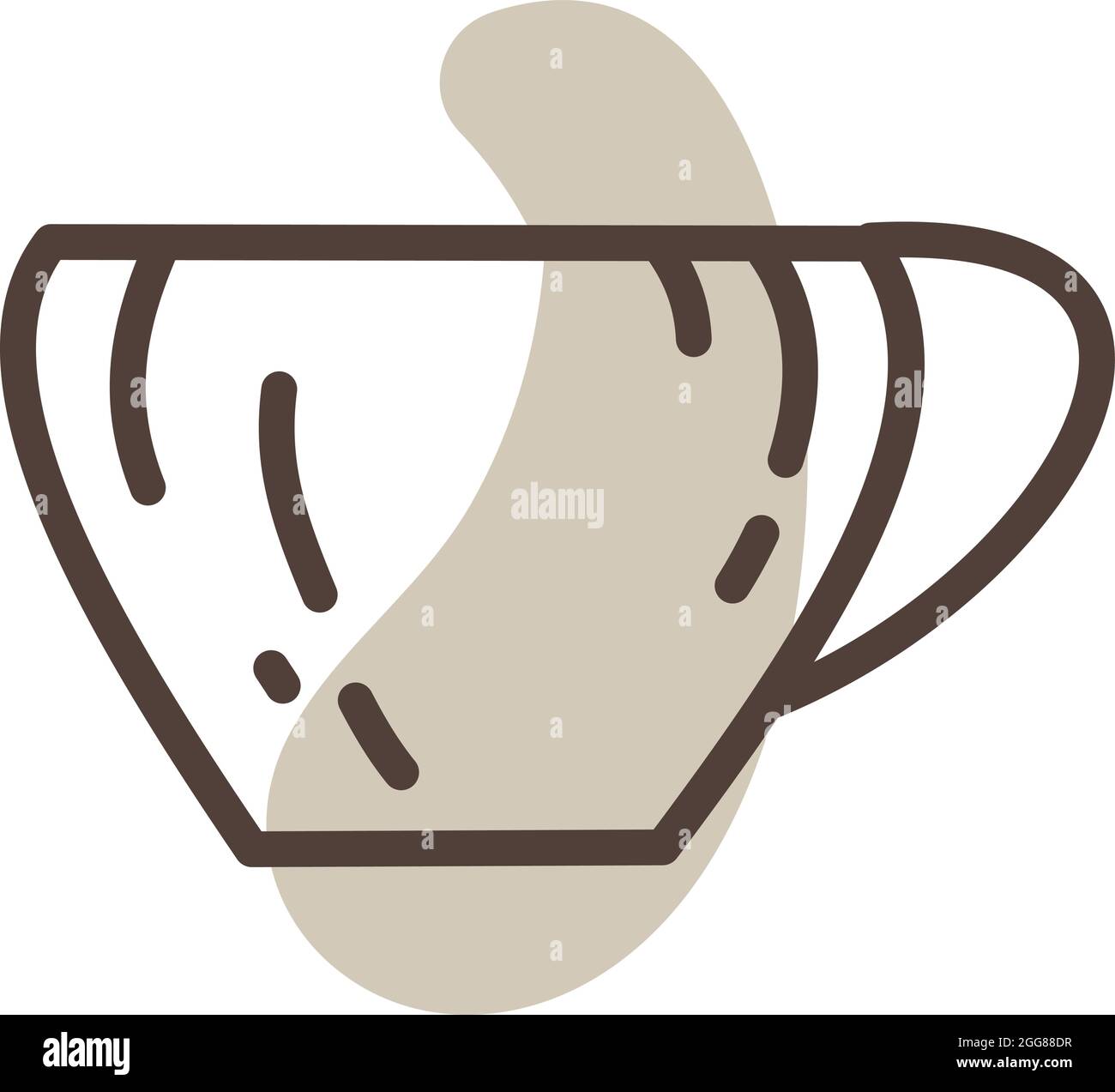 Tasse brune pour un café chaud, illustration, vecteur sur fond blanc. Illustration de Vecteur