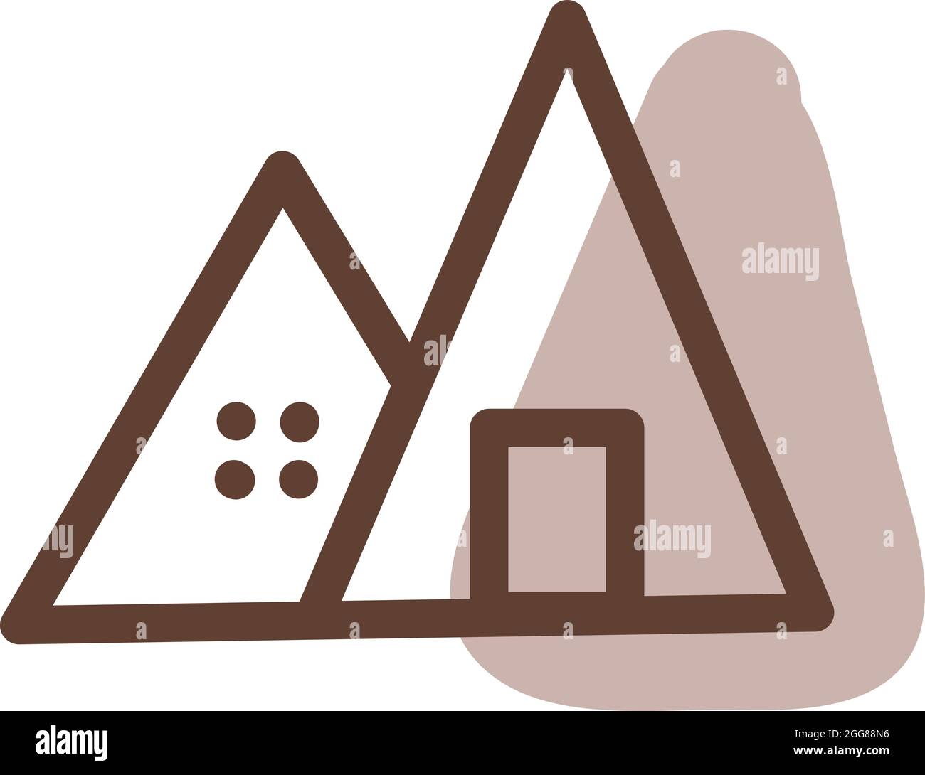 Bâtiment marron triangle, illustration, vecteur sur fond blanc. Illustration de Vecteur