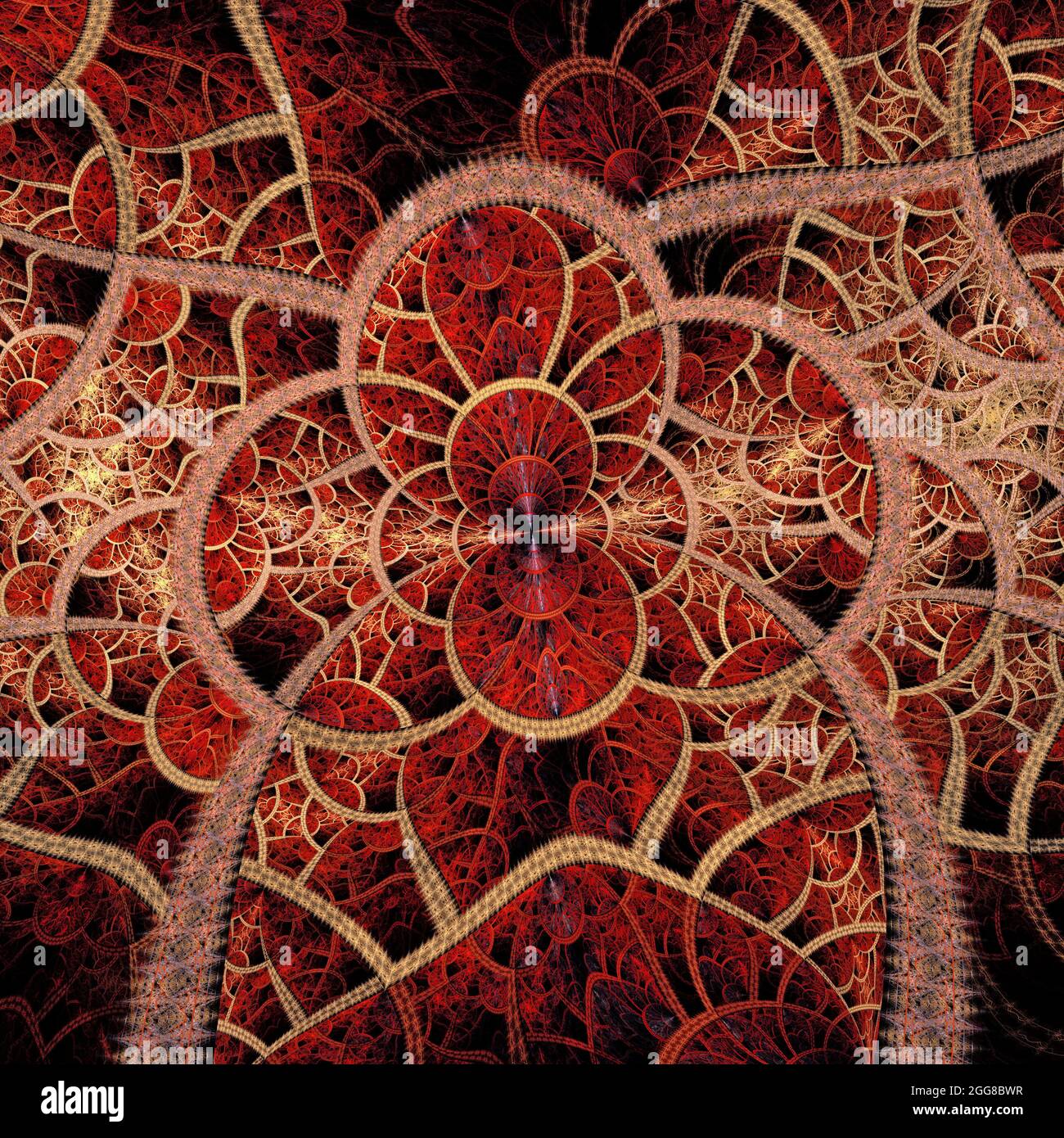 Complexe d'art fractal rouge Banque D'Images