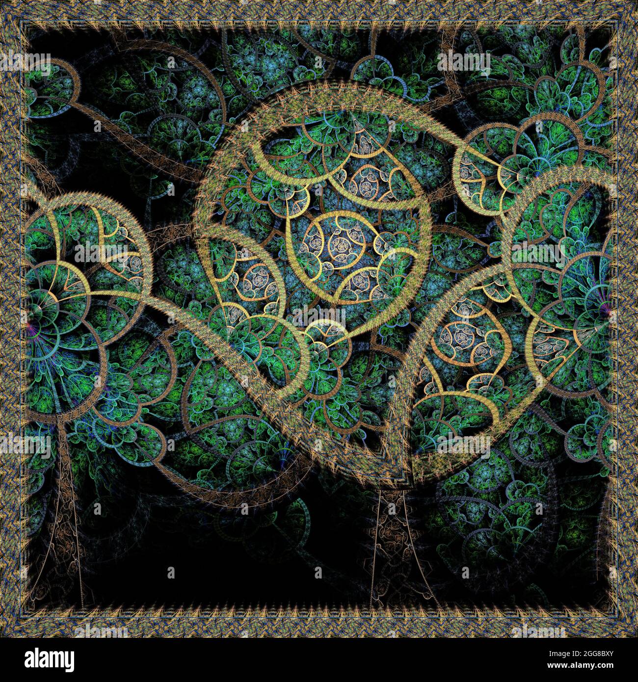 Résumé Fractal Trees Design Banque D'Images