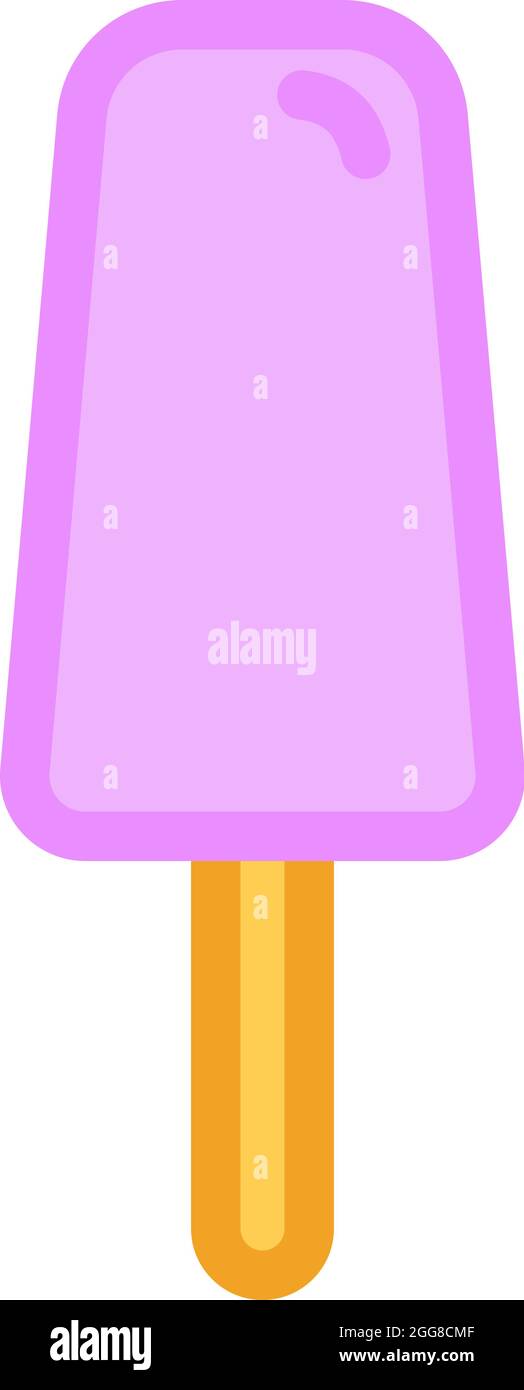 Crème glacée au triangle violet sur bâton, illustration, vecteur sur fond blanc. Illustration de Vecteur