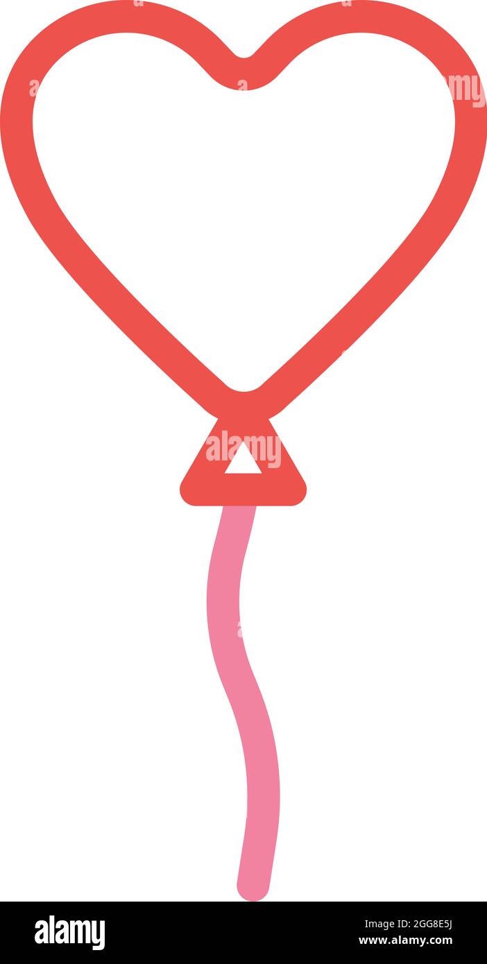 Ballon cœur rouge, illustration, vecteur sur fond blanc. Illustration de Vecteur