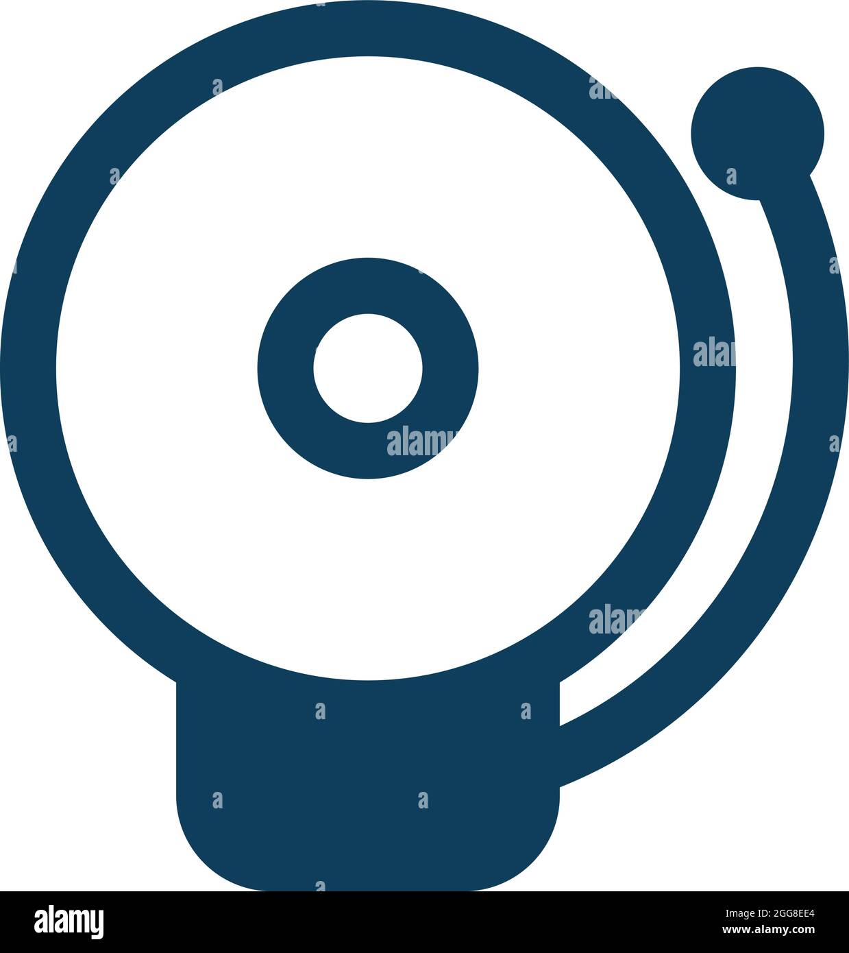 Cloche d'école bleue, illustration, vecteur sur fond blanc. Illustration de Vecteur