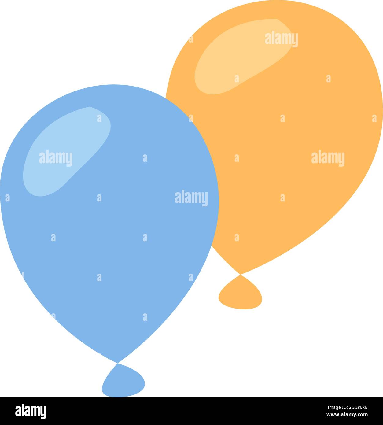 Ballon jaune et bleu, illustration, vecteur sur fond blanc. Illustration de Vecteur